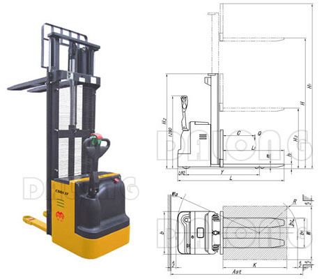 CDDF 全自由提升全電動(dòng)堆垛車 