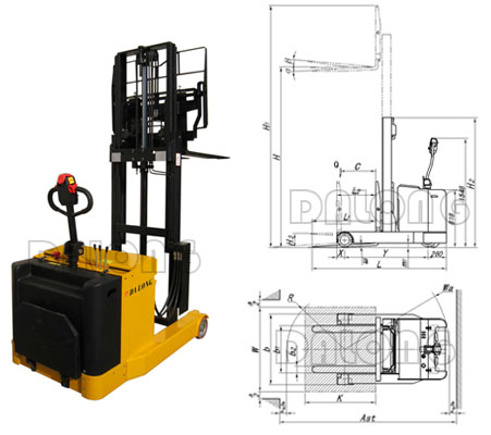 供應(yīng)站駕式全電動(dòng)前移式叉車