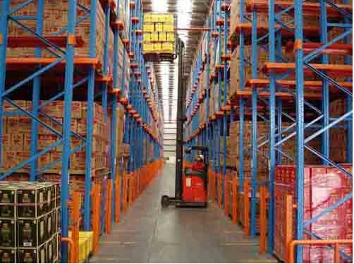 供應(yīng)食品倉(cāng)庫(kù)貨架+駛?cè)胧酵ɡ蓉浖? width=