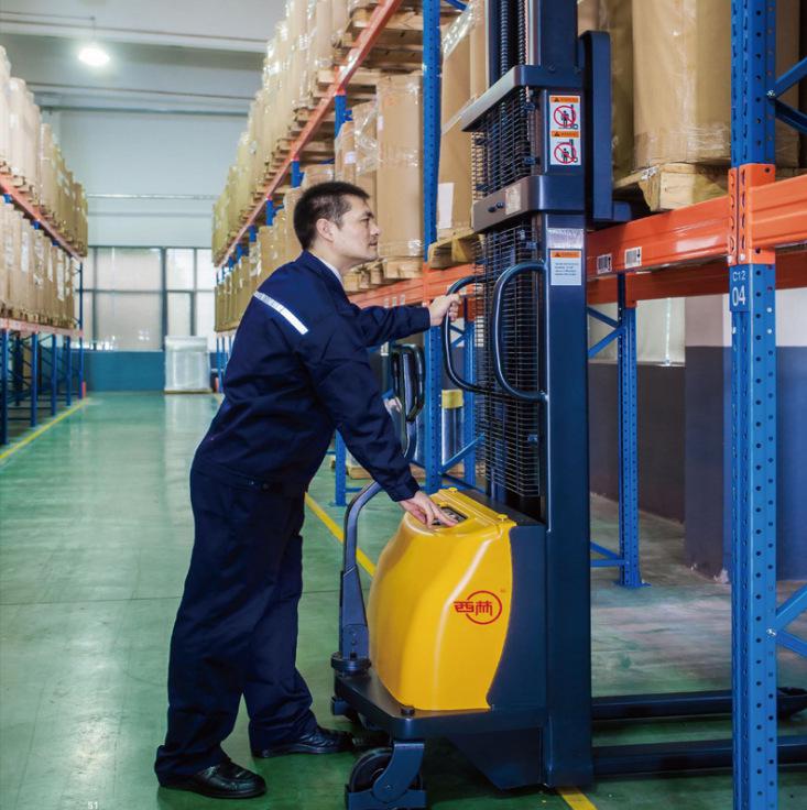 西林 半電動堆高車 1.5噸德國合資電動堆高叉車半電動液壓堆高車