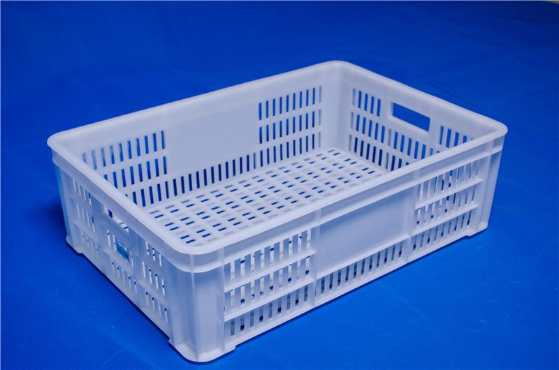 廠家批發(fā)塑料網(wǎng)眼式560-170周轉(zhuǎn)筐 白色豆芽筐子圖片