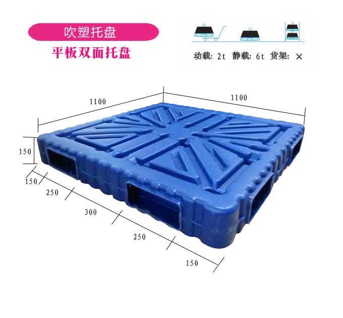 吹塑塑料托盤(pán)廠家直銷(xiāo)九腳吹塑雙面吹塑托盤(pán)成產(chǎn)廠家2噸動(dòng)載8噸靜載