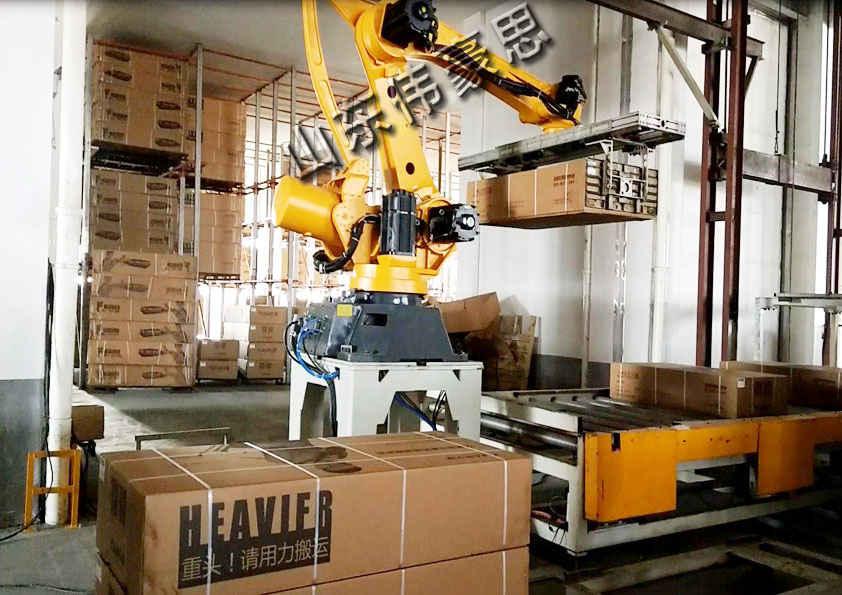 定制果汁高位拆垛機(jī)械手 全自動(dòng)機(jī)器人卸垛系統(tǒng)解決方案