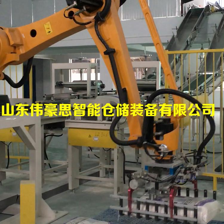 全自動豆粕飼料碼垛機廠家 化肥碼垛機器人成套設(shè)備