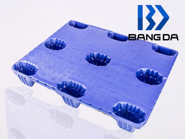 九腳塑料托盤_單面吹塑托盤