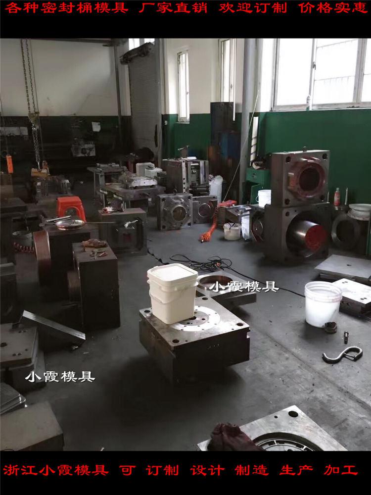 浙江塑料模具廠PP潤滑油桶塑料模具	真石漆桶模具設(shè)計(jì)